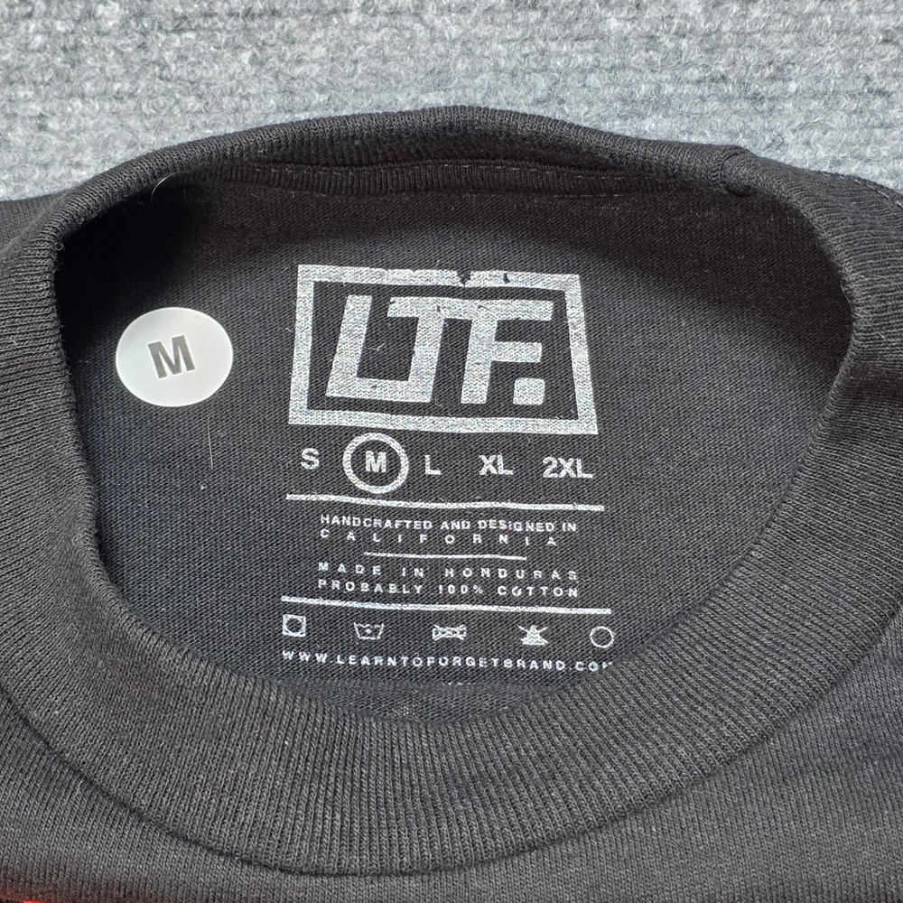 Learn To Forget LTF Crew T-Shirt Mens Medium Black Doberman All Bite No Bark - Picture 3 of 5